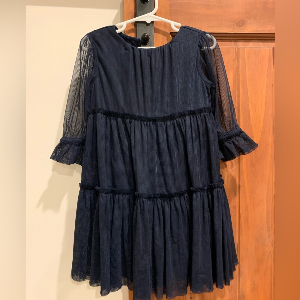 Crewcuts Navy tulle dress tiered size 3